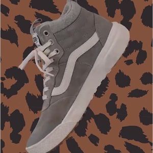 ISO OF THESE GRAY AND WHITE HIGH TOP SUEDE VANS